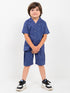 Royal Cruise Imported Cotton Short Set (Indigo Maze)